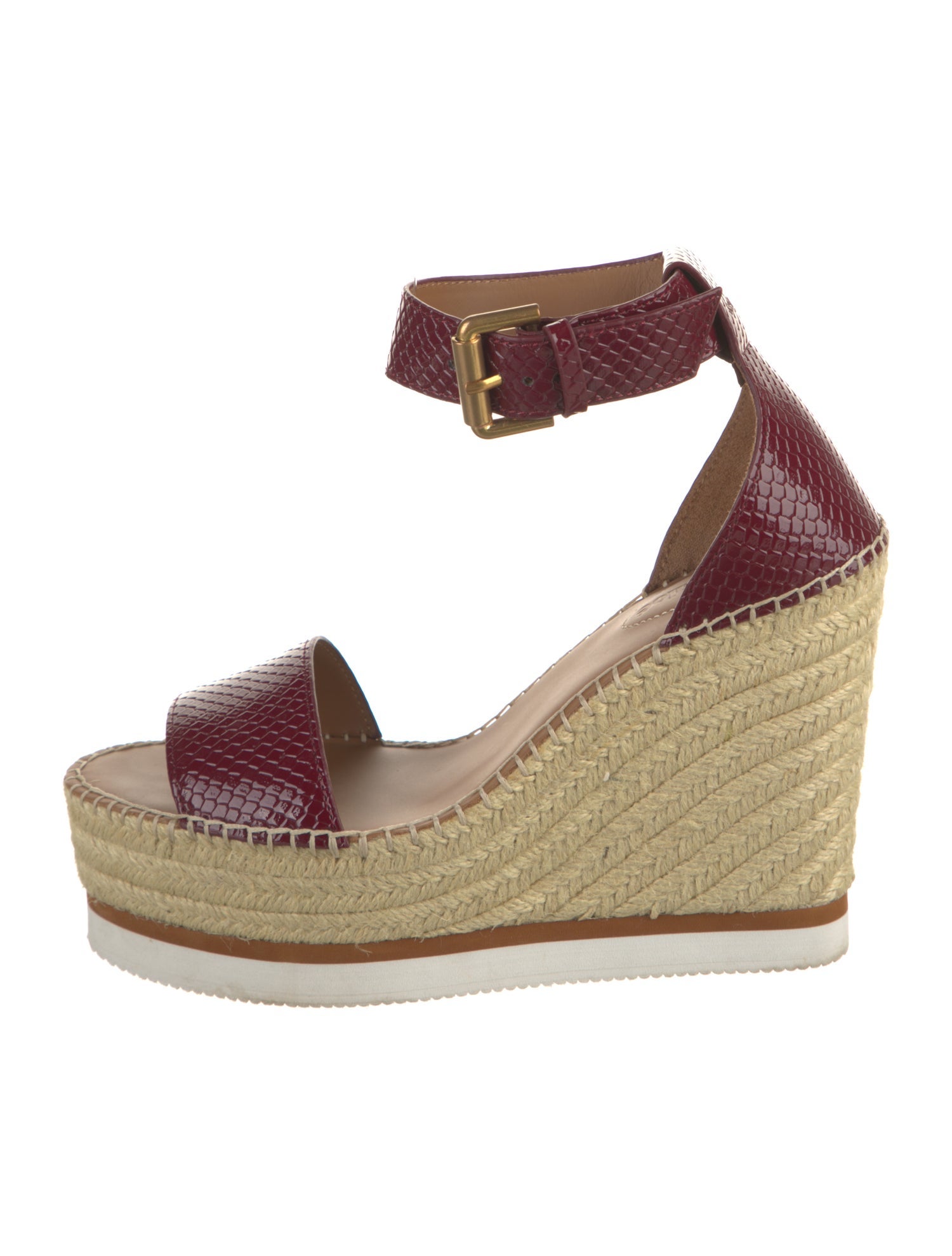 See by Chloé Patent Leather Printed Espadrilles